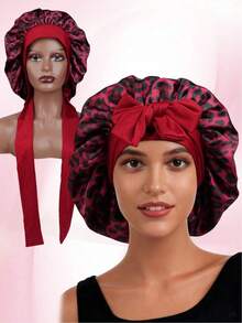 قبعة نوم/قبعة مكياج من الشريط المطاطي المبطن بالساتان للنساء، مناسبة للاستخدام اليومي، قبعة نوم مناسبة للضفائر والتجعيد، قبعة نوم ساتان كبيرة الحجم مع سحاب مطاطي - متعدد الألوان - مشاهدة 10