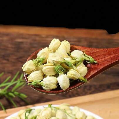 1 pieza 30g/60g/120g/150g/180g/210g Flores secas de jazmín artificial, adecuadas para manualidades, materiales DIY, velas aromáticas, decoraciones de jabón, decoración del hogar, fiestas, festivales, sala de estar, dormitorio, oficina, cafetería