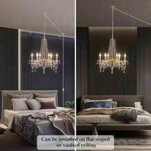 Candelabros de Techo Enchufable de 4 Luces Geométricas en  con Cable de 45 m e Interruptor Lámpara Colgante Enchufable para Comedor Sala de Estar Cocina Dormitorio-003 - Dorado - Ver 2