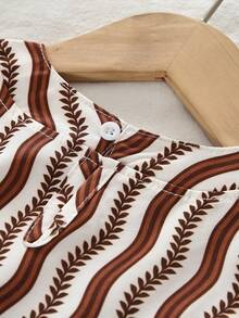 bearleader Bộ 2 món gồm áo tank top không tay in họa tiết hoa ren và quần dài cho bé gái, phù hợp cho bé từ 3-7 tuổi. - Màu Khaki - Xem 4