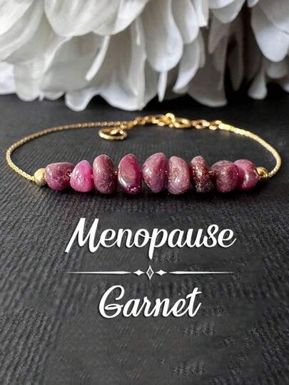 Menopause Bracelet, Red Natural Stone Bracelet - Silver Or Gold Anklet, Promotes Passion For Life, Suitable For Daily Wear
