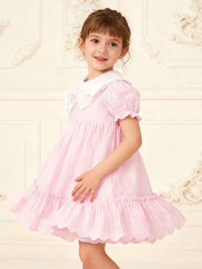 Balabala Girls' Puff Sleeve Dress, Cute And Playful Summer Outfit