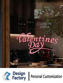 1pc Customized Romantic Atmosphere Valentine's Day Sticker, Valentine's Day Atmosphere, Commemorative Occasion, Date Location, Heartwarming Moment - Multicolor - View 1
