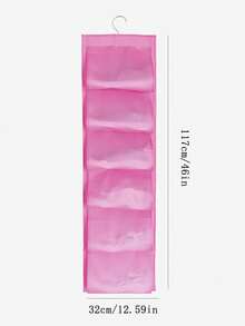 1个粉色无纺布12口袋悬挂式鞋袋，家居衣橱收纳袋 - 粉色 - 查看 3