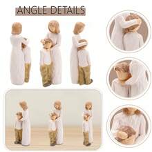 MINGZHANG Single Piece | Height: 13cm / 5.1 Inches | Healing Art Style | Resin Material | Mother And Child Statue, Nordic Minimalist Design | White Dress With Beige Clothing | Standing Embracing Pose | Geometric Texture And Soft Silhouette Details | Desktop Decor Ornament | Perfect For Mother's Day, Birthday, Family Memorial, Bedroom, Study, Living Room Decoration, Spring & Summer Home Styling,Valentines Day Gifts - 母子 - 查看 4