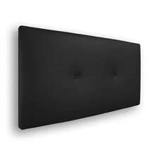 Grand Succès Client - Cabecero de Cama 135 Tejido Gris Claro Silvi - Tapizado, Estructura Madera, Hilera Botones Estilo Moderno - Fácil Instalación, Acolchado Confort - 135 cm, Tela Gris Claro 8AUT - Polipiel Negro - Ver 10