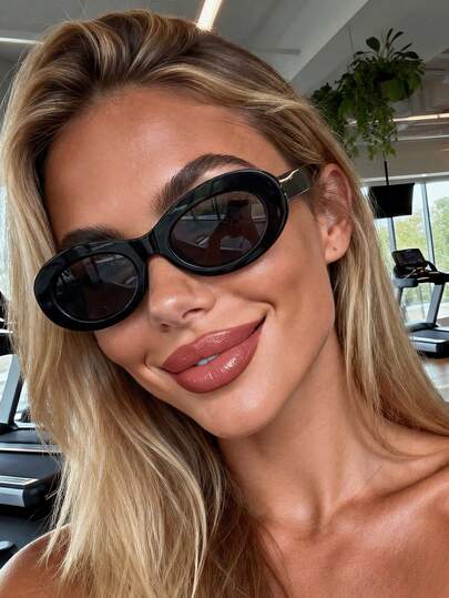 1 Pair Oval Shaped Versatile Fashion Glasses, Suitable For Family Outings, Travel, Holiday Outfits, Sports Style, Driving, Beach, Music Festivals, Outdoor Wear, Summer Accessories, Vacation, Elegant Attire, Street Style Accessories, Sports, Parties, Outdoor Activities, Street Style, Fishing, Holidays, Vacation