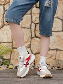1 Pair Children's Sports Shoes, Breathable Boys' Casual Sneakers, Soft Sole Girls' Chunky Sneakers, Running Shoes, Spring & Autumn - Red - View 5