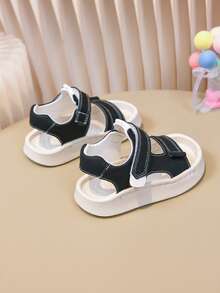 1双黑色男童凉鞋，新款设计，防滑，适合幼儿和小男孩，夏季穿着，软底 - 黑色 - 查看 8