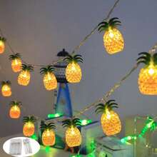 1pc 3 Meters 20 LED Yellow Pineapple Lantern String Lights, Creative Fruit Lights For Indoor Decoration In Living Room, Balcony, Bedroom, Party, Holiday (Battery Powered - Batteries Not Included) - Pineapple String Lights - View 7