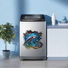 1/3pcs Broken Wall Ocean Sea Turtle Wall Stickers Underwater World Dolphin Coral Reef Wall Decals Waterproof Removable Vinyl Art Murals For Bathroom Toilet Laundry Room Background Home Decoration - Underwater World Wall Stickers - View 8