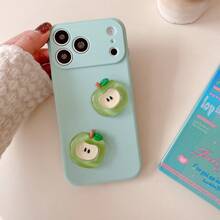 Ốp lưng điện thoại silicon lỏng màu trơn họa tiết Apple, tương thích với Samsung, Apple 11/12/13/14/15/16 Pro Max/17, S22/23/24/S25+ UA04/A05/A14/A15/A24/A25/A34/A54 SA56/A36/A26, thiết kế dễ thương. - màu xanh lá - Xem 2