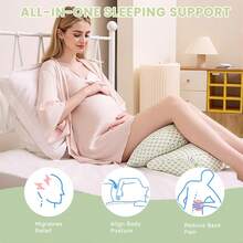 Cuscino ergonomico per la gravidanza a forma di U per un supporto ottimale delle future mamme - Verde pastello - Visualizzare 4