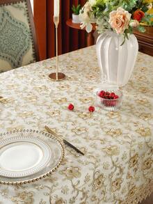 1件100%涤纶蕾丝花边刺绣金线桌布，装饰桌布，适用于厨房、餐厅、书房、家居、派对、婚礼等场合。 - 彩色 - 查看 17