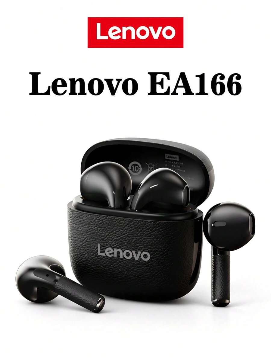 Tai nghe Bluetooth Lenovo EA166 khử tiếng ồn thông minh, cuộc gọi siêu rõ nét, tai nghe không dây Bluetooth chất lượng cao với micro, chống nước IPX5, thích hợp cho chạy bộ, thể thao, độ trễ thấp, phù hợp cho công việc, du lịch, ngủ, tập thể dục, nghe nhạc. Tai nghe không dây Lenovo EA166. - màu đen - Xem 1