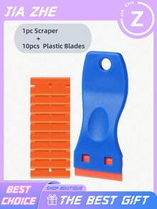 22 piezas Juego de herramientas de raspador de plástico, adecuado para quitar pegatinas de vidrio, calcomanías y película de pintura - A - Ver 3
