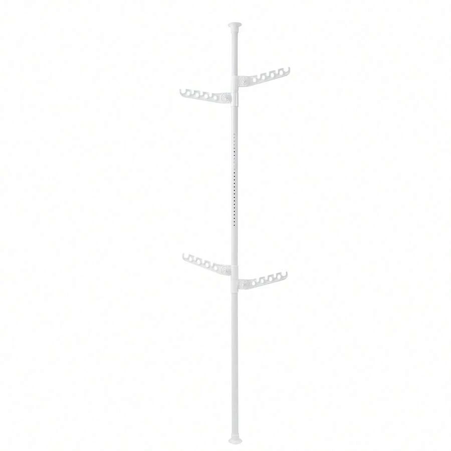 Adjustable Vertical Hanger, Independent Wardrobe Hanger With 6 Adjustable Hooks, Multi-Functional Hanger Bracket - White - View 1