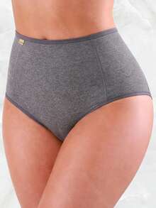 High-Waisted Panty Set With Supplex Straps - Isabela DESC - Grey - View 1