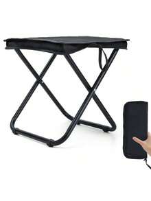 IMPORTEEK 1 Pieza Silla Plegable Portátil para Exterior e Interior Adecuado para Senderismo/Playa/Camping - Negro - Ver 7
