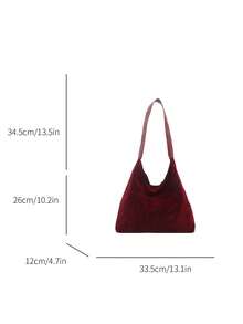 Fashionable Large Capacity Shoulder Tote Bag For Women, Design - Red - View 2
