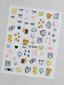 4 arkusze naklejek z motywem gwiazdek z motywem zwierząt, białe naklejki dekoracyjne, odpowiednie do podręczników, albumów, planowania, nauki w biurze, DIY - Wielobarwność - Zobacz 5