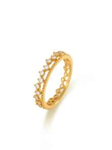 Bague en argent sterling 925, polyvalente pour un port quotidien pour femmes, empilable, bagues de couple, cadeau romantique pour la Saint-Valentin - Or jaune - Voir 10