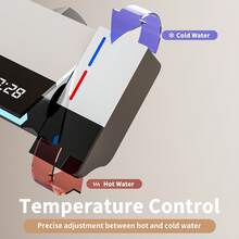 Exquisite Black & White Shower Set | 12'' Rainfall + Handheld | Digital Temp Display & Piano Keys | Household Bathroom High Pressure Booster Shower Head - Multicolor - View 5