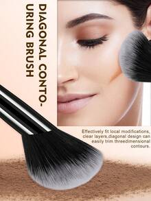 Eid Al-Fitr 31pcs/1pc Makeup Brush Set: Includes 20 Soft Makeup Brushes-Powder Brush, Blush Brush, Contour Brush, Highlighter Brush, Foundation Brush, Nose Contour Brush, Eyeshadow Brush, Eyebrow Brush, Lip Brush, And Detail Brush-Plus 1 Travel-Friendly Waterproof Makeup Bag - Black - View 7