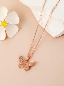 1. 甜美可爱的蝴蝶吊坠套装，镶嵌锆石，精致时尚项链，适合女性日常佩戴，也可作为礼物送给朋友或爱人。 - 蝴蝶項鍊 - 查看 6