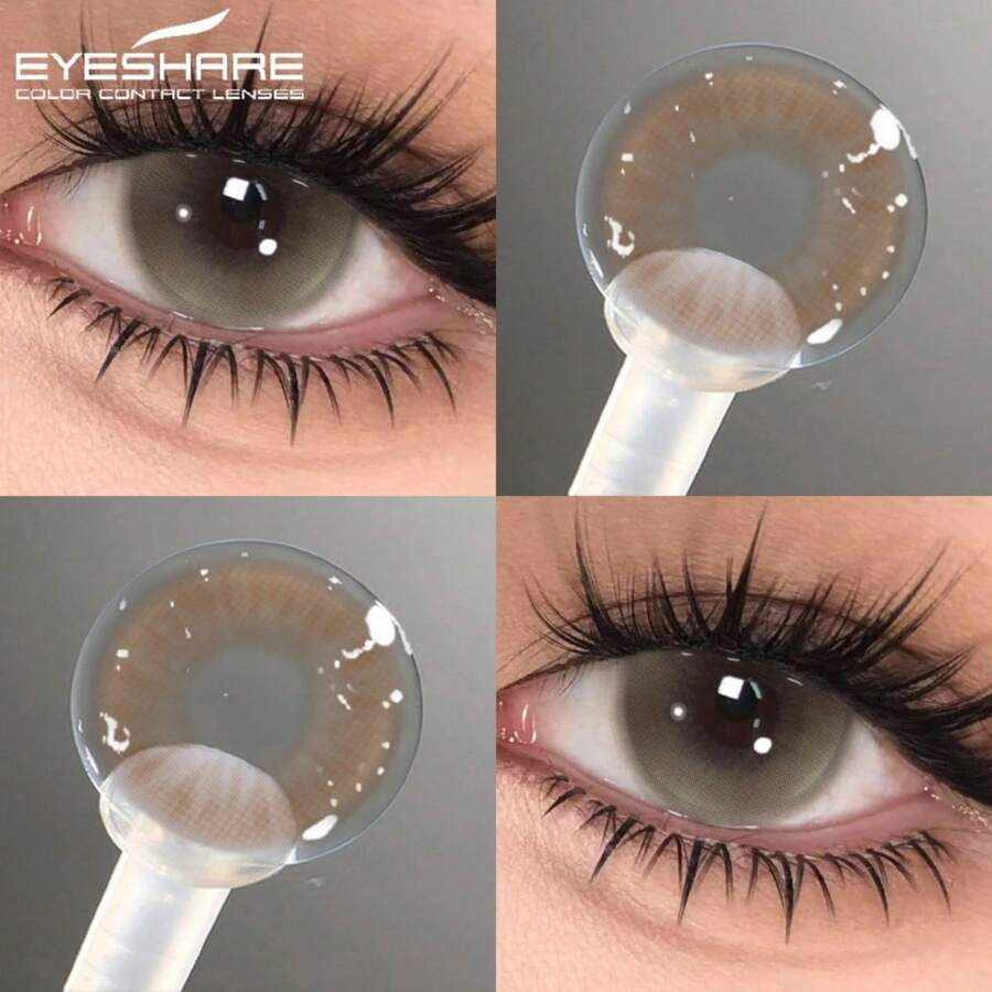 EYESHARE 1 Cặp kính áp tròng mềm giúp to mắt, kính áp tròng màu đường kính lớn dùng một năm HEMA Natural, thích hợp cho hẹn hò hoặc đeo hàng ngày.