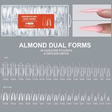256-Piece Sandwich Nail Tips For Quick Extension Paperless Crystal Gel Nail Tips For Gel Polish No-Build Molds For Crystal Gel Quick Extension Nail Tips Creative Nail Art DIY Tools - Trong sáng - Xem 10