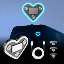 Solar Powered Heart-Shaped Neon LED Light For Car Rear Window Decoration, No Wiring Required - 1PCS - View 5