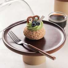 6in/8in/10in/11in Rosewood Cake Stand With Thick Ceramic Base - Coffee Brown - View 1