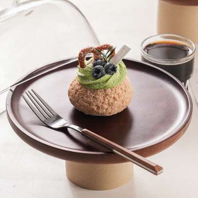 6英寸/8英寸/10英寸/11英寸红木蛋糕架，带厚陶瓷底座