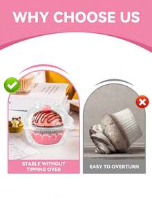 Hộp đựng bánh cupcake đơn bằng nhựa trong suốt hình vòm dùng một lần, 50 chiếc/30 chiếc/10 chiếc, hộp đựng bánh trái cây và món tráng miệng, lý tưởng cho các bữa tiệc hoặc đám cưới. - Nhiều màu - Xem 4