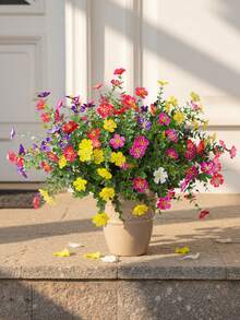 Bó hoa cúc dại 7 cánh nhiều màu sắc (6 màu), hoa cúc 7 cánh thu nhỏ trang trí sống động như thật, màu vàng, đỏ, tím, trắng, hồng, làm từ chất liệu PE, hoa nhân tạo, thích hợp cho các bữa tiệc ngoài trời, ngày lễ, ngày Valentine, tiệc tốt nghiệp, trang trí cho vườn, hiên nhà, nhà hàng, phòng khách, phòng ngủ, trang trí nhà cửa. - Nhiều màu - Xem 7