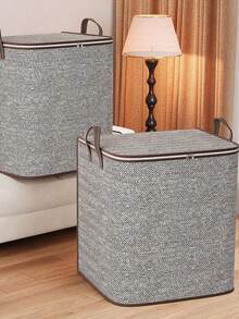 Foldable Clothes Storage Box With Handle, Large Capacity, Breathable Wardrobe, Zipper Handbag, Reinforced Portable Storage Bag, Suitable For Blankets, Bedding, Space-Saving Closet Organizer, Applicable To Bedroom, Home, Dorm, Also Can Be Used As Laundry Basket And Toy Storage - Multicolor - View 3