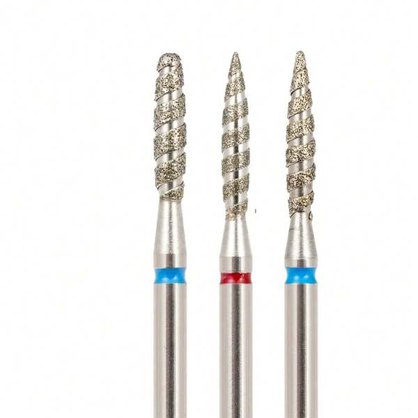 1 stuk Tornado Flame diamant nagelfrees, 3/32" nagelfrees, roterende vijl, accessoire, spiraalvormig nagelfreesgereedschap