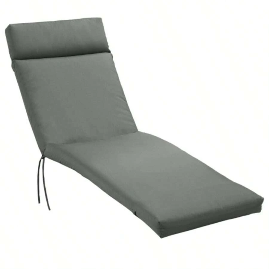 Garden Lounge Chair Cushion, Polyester Cover, Dark Grey, 196 X 55 X 8 Cm - 1PC - View 1