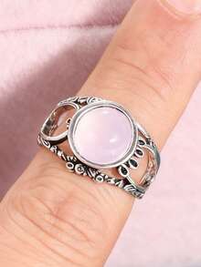 1 chiếc nhẫn thời trang nữ, thích hợp làm quà tặng đám cưới, lễ đính hôn, tiệc tùng, quà tặng ngày Valentine. - Bạc - Xem 2