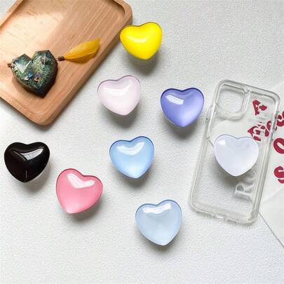 Giá đỡ điện thoại kiểu Hàn Quốc hình cầu pha lê nhiều màu sắc, giá đỡ điện thoại trong suốt có thể mở rộng, giá đỡ linh hoạt