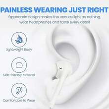 2 Pack Headphones USB C Wired For IPhone 17/17 Pro Max/17 Pro/16/15,Earphones In Ear HiFi Stereo Type C Earbuds Built-In Microphone & Volume Control For Galaxy S25 Ultra S24 S23 - White - View 4