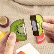 Träleksak med låtsasleksaker som skär frukt och grönsaker, pedagogiskt pussel för pojkar och flickor - Gul - Visa 3