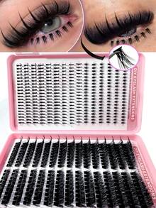 LYBCG 570pcs 80D Lash Clusters Kit With Spikes D Curly Large Capacity False Eyelashes Divided Into Height, Left+Right For Paired Single Cluster. Natural Segmentation. Clustered Eyelashes. Fluffy. Thick. Soft. Lightweight False Eyelash Set, Comfortable To Wear. Enlarging Eyes, Lifting Eye Tails, With 5mm/6mm/7mm Bottom Lashes Eyelash Extension, Eyelash Extension. Daily Life&Weddings&Dates&Parties&Music Festivals&Halloween Use Lash Clusters - CC - 查看 1