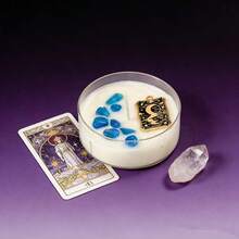 1支神秘塔罗牌天然水晶香薰蜡烛，禅茶香氛，四季皆宜，大豆蜡搭配水晶能量石，禅茶香气增强占卜效果 - 1PC - 查看 10