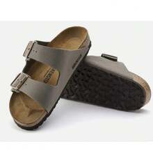 Birkenstock Unisex Arizona Sandals Soft Footbed - 石頭(窄) - 查看 3