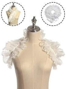 Xiacheng 1pc Vintage Lace Detachable Multi-Layer Victorian/Edwardian Style White Collar Unisex - Classic B - View 17