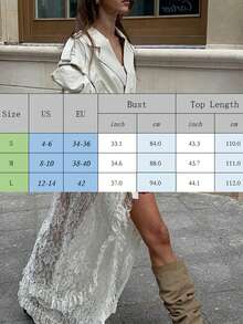 Vestido Largo de Encaje Floral y Malla para Mujer, Vestido de Tirantes con Espalda Descubierta y Amarre, Prenda Translúcida Elegante para Fiesta y Noche - Blanco - Ver 6