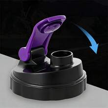 三层摇摇杯蛋白粉搅拌杯大容量水瓶搅拌杯水杯玫瑰金字母印花便携式摇摇杯健身运动搅拌杯 - 紫色 - 查看 4