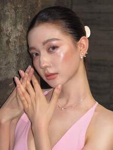 1件 精緻優雅立方鋯石仿珍珠耳環，適合約會、派對、音樂節、情人節、母親節 - 珍珠鋯石 - 查看 3